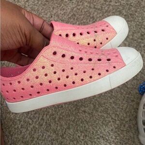 Kids Pink and White Slip-On Shoes